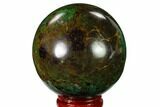Polished Malachite & Chrysocolla Sphere - Peru #156460-1